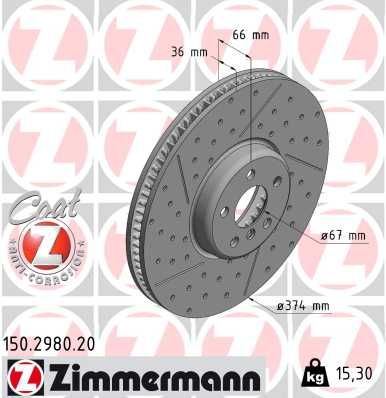 Tarcza hamulcowa ZIMMERMANN 150.2980.20