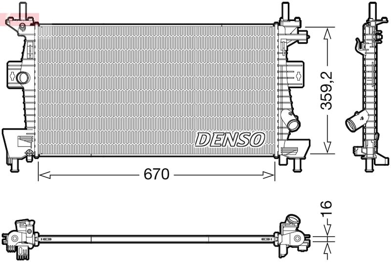 Chłodnica, układ chłodzenia silnika DENSO DRM10114