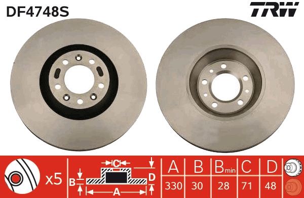 Tarcza hamulcowa TRW DF4748S