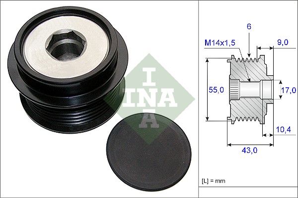 Alternator - sprzęgło jednokierunkowe INA 535020810