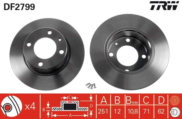 Tarcza hamulcowa TRW DF2799