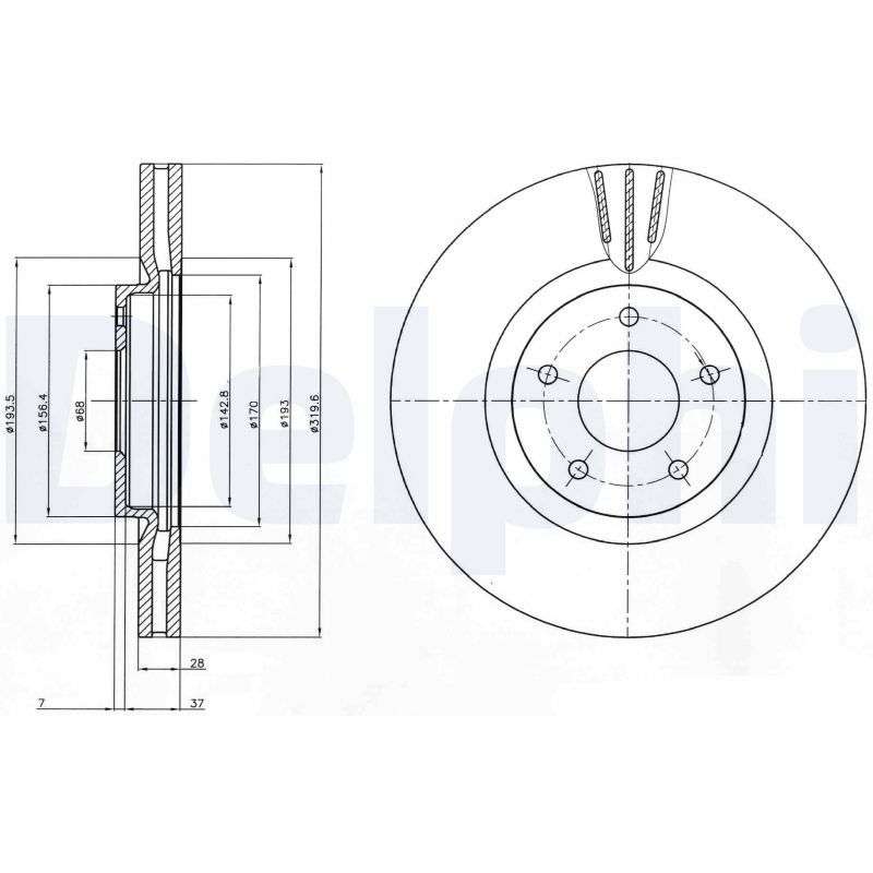 Tarcza hamulcowa DELPHI BG4231C