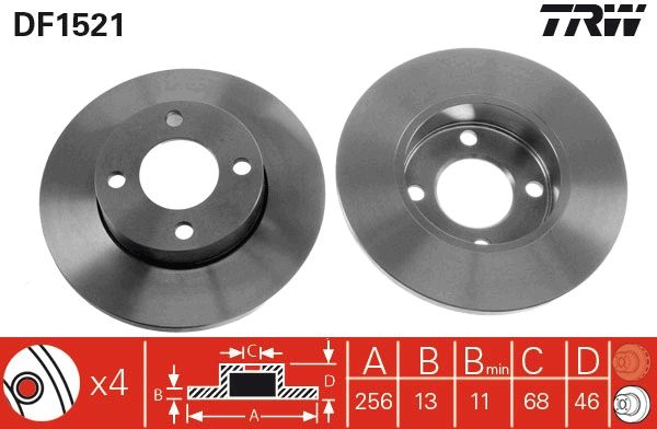 Tarcza hamulcowa TRW DF1521