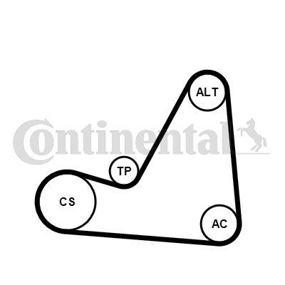 Zestaw paska klinowego wielorowkowego CONTINENTAL CTAM 6pk1070k3