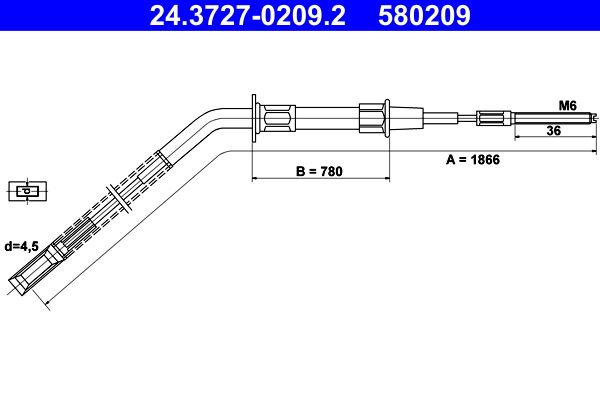 Cięgło, hamulec postojowy ATE 24.3727-0209.2