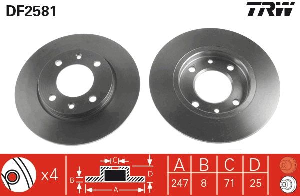 Tarcza hamulcowa TRW DF2581
