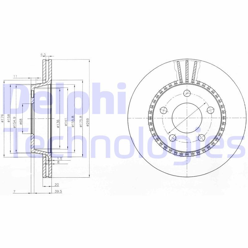 Tarcza hamulcowa DELPHI BG2519