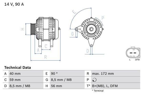 Alternator BOSCH 0986047250