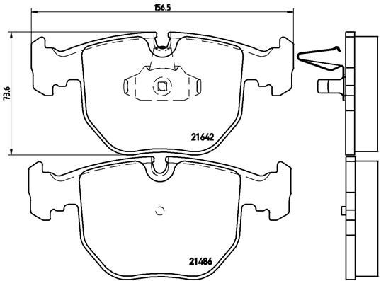 Zestaw klocków hamulcowych, hamulce tarczowe BREMBO P 06 021