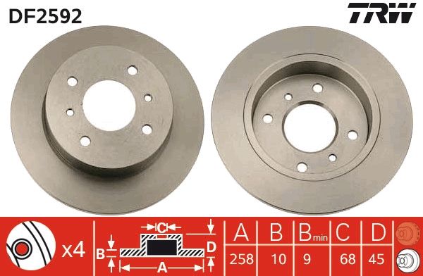 Tarcza hamulcowa TRW DF2592