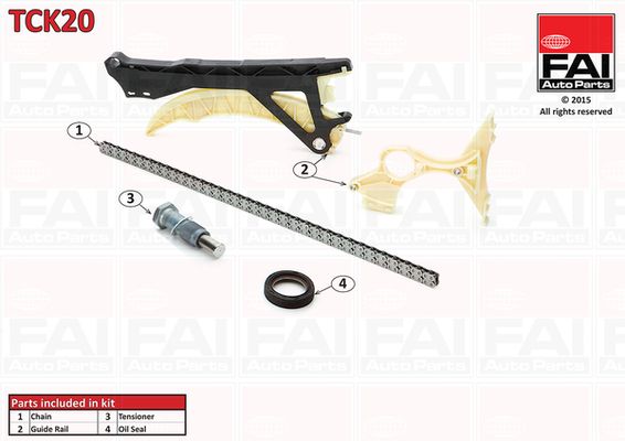 Zestaw łańcucha rozrządu FAI AutoParts tck20