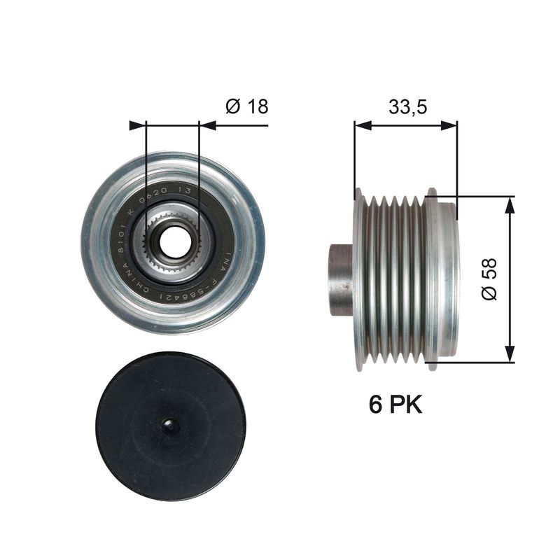 Alternator - sprzęgło jednokierunkowe GATES oap7210