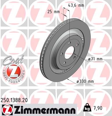 Tarcza hamulcowa ZIMMERMANN 250.1388.20
