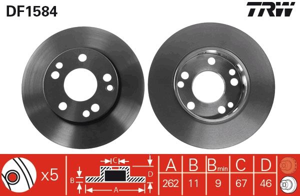 Tarcza hamulcowa TRW DF1584