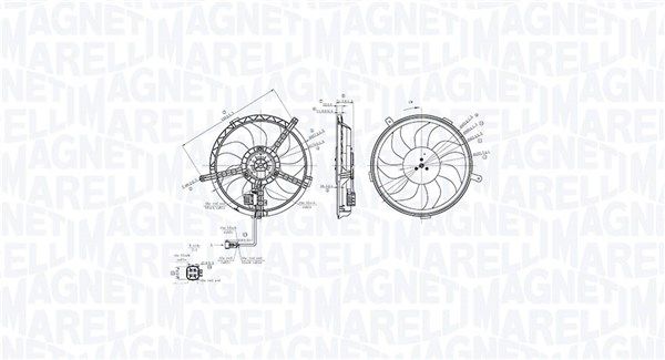 Wentylator, chłodzenie silnika MAGNETI MARELLI 069422850010