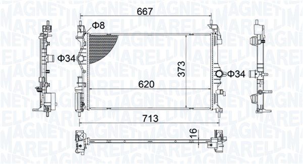 Chłodnica, układ chłodzenia silnika MAGNETI MARELLI 350213206800