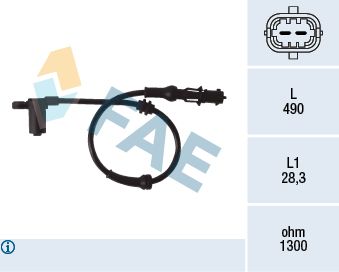 Czujnik, prędkość obrotowa koła FAE 78077