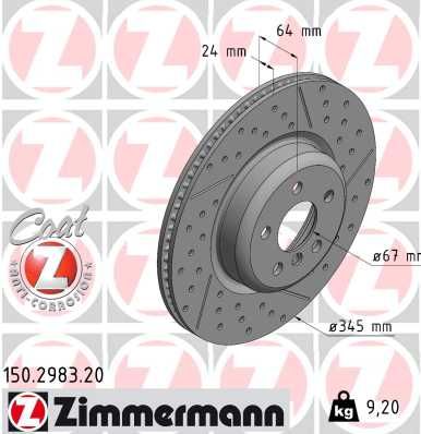 Tarcza hamulcowa ZIMMERMANN 150.2983.20