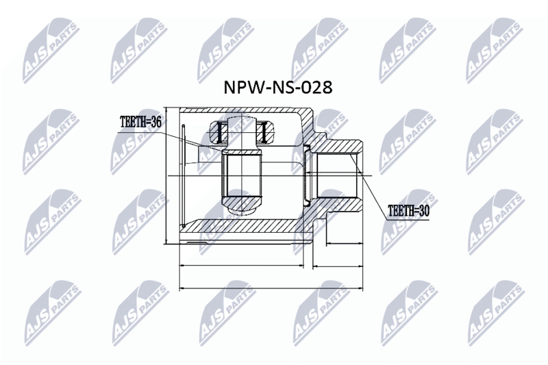 Zestaw przegubu, wał napędowy NTY NPW-NS-028