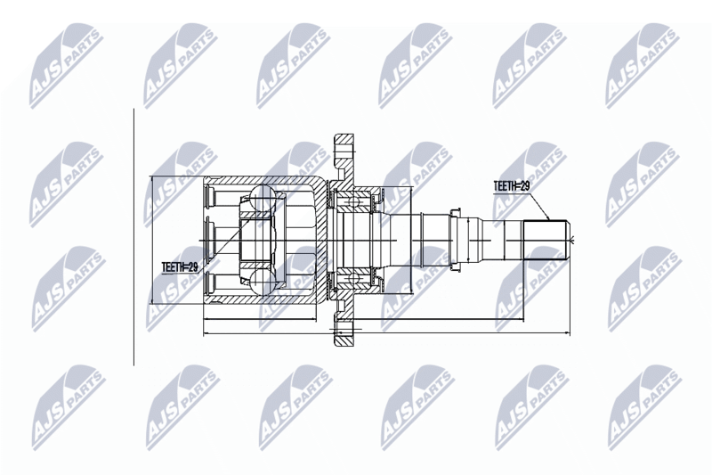 Zestaw przegubu, wał napędowy NTY NPW-NS-046