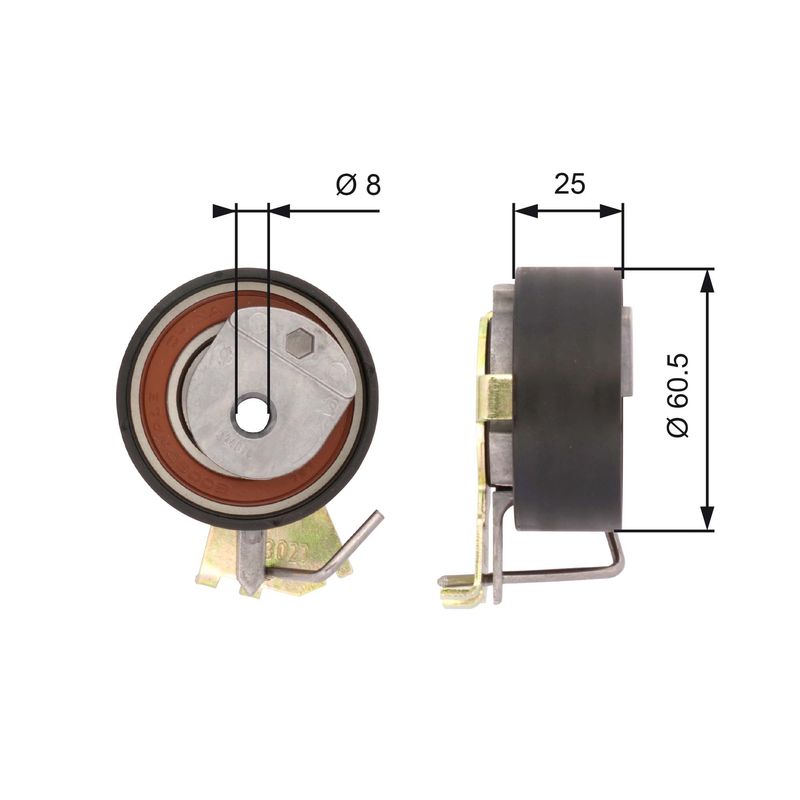 Rolka napinacza, pasek rozrządu GATES T43023