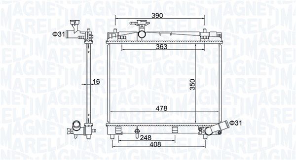 Chłodnica, układ chłodzenia silnika MAGNETI MARELLI 350213208400