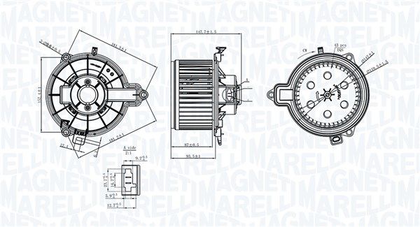 Wentylator wewnętrzny MAGNETI MARELLI 069412733010