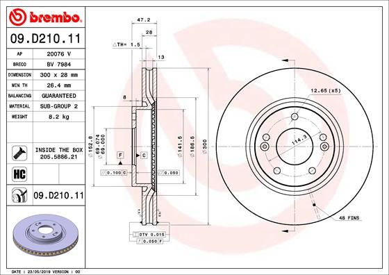 Tarcza hamulcowa BREMBO 09.D210.11