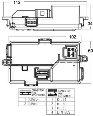 Regulator, wentylator nawiewu do wnętrza pojazdu MAHLE abr 68 000p