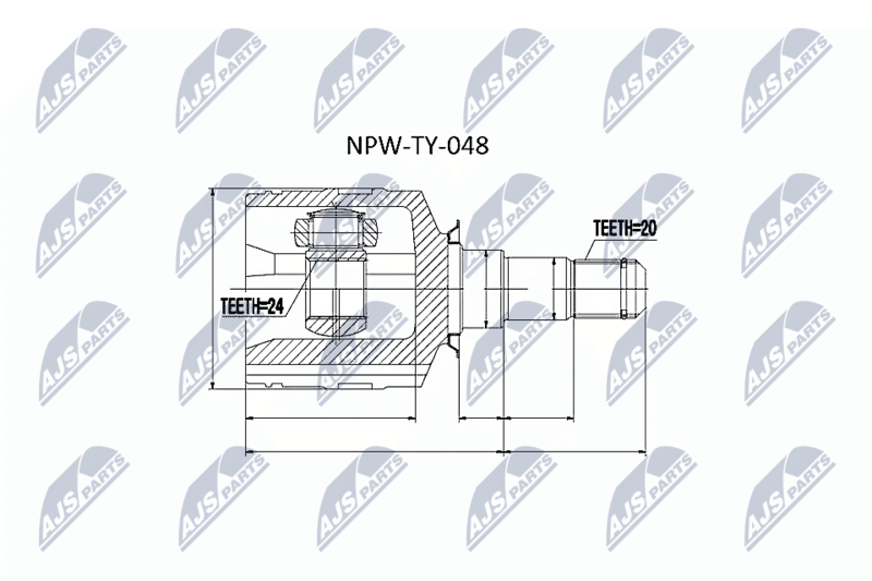 Zestaw przegubu, wał napędowy NTY NPW-TY-048