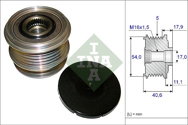 Alternator - sprzęgło jednokierunkowe INA 535012110