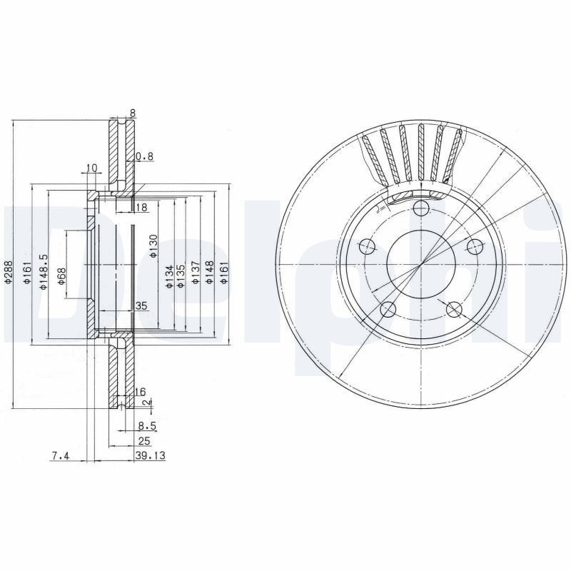Tarcza hamulcowa DELPHI BG2745