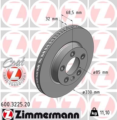 Tarcza hamulcowa ZIMMERMANN 600.3225.20