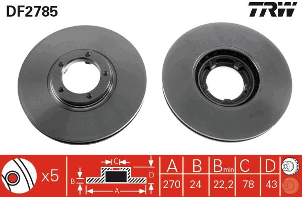 Tarcza hamulcowa TRW DF2785