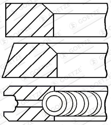 Zestaw pierścieni tłokowych Goetze Engine 08-405200-00