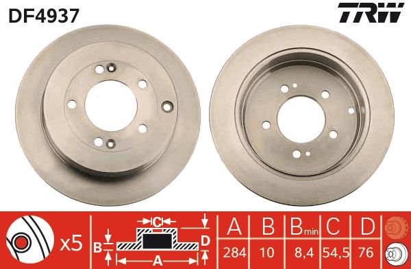 Tarcza hamulcowa TRW DF4937