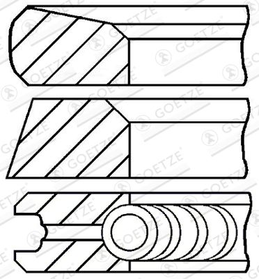 Zestaw pierścieni tłokowych Goetze Engine 08-123700-00