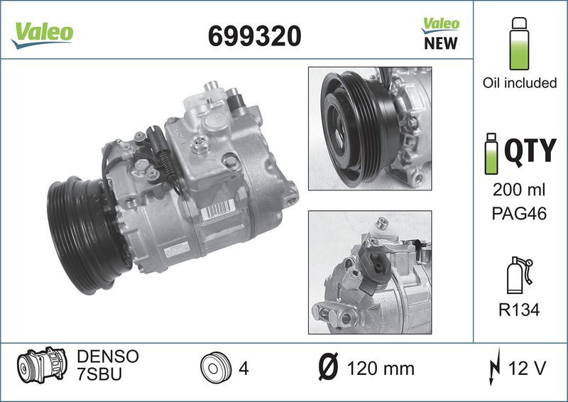 Sprężarka, klimatyzacja VALEO 699320