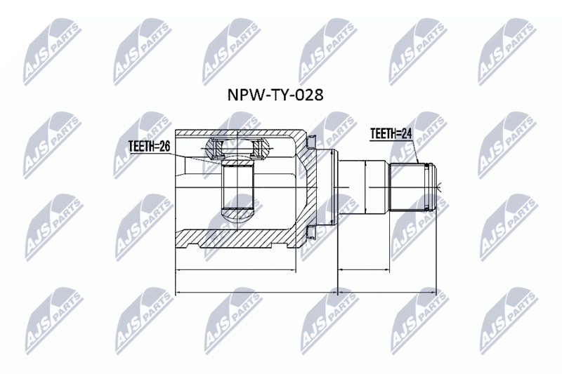 Zestaw przegubu, wał napędowy NTY NPW-TY-028