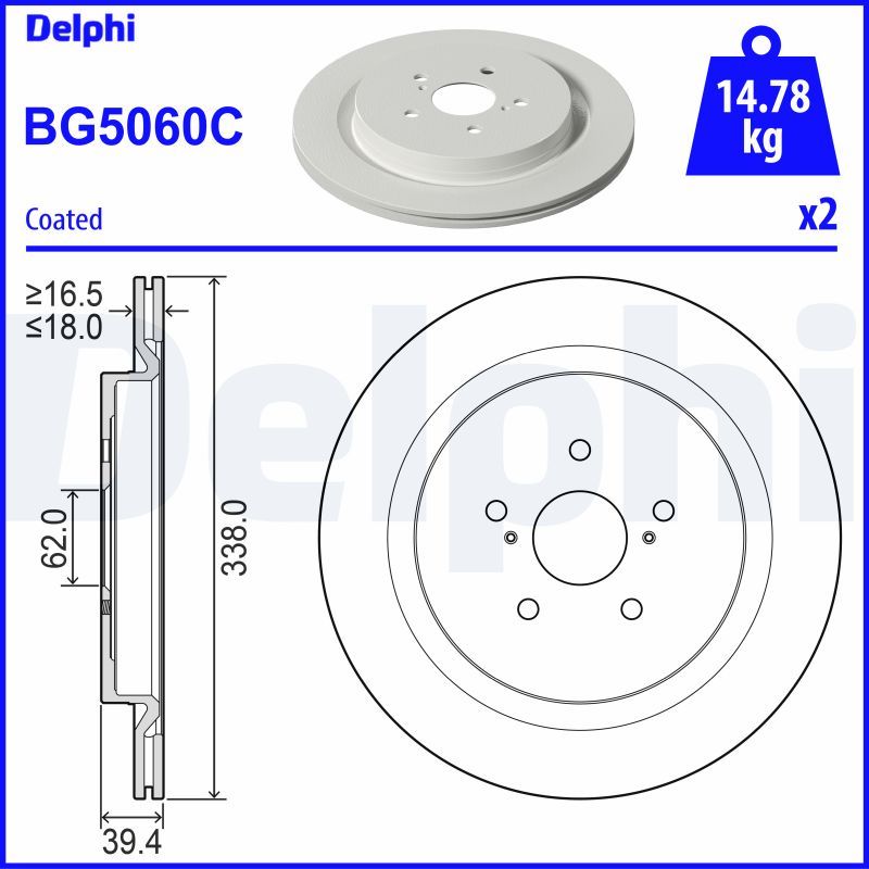 Tarcza hamulcowa DELPHI BG5060C
