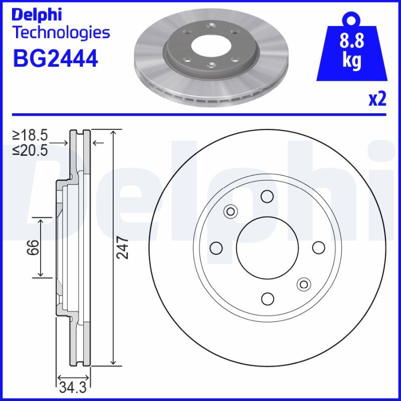 Tarcza hamulcowa DELPHI BG2444