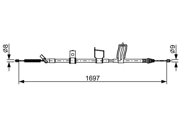 Cięgło, hamulec postojowy BOSCH 1 987 482 628