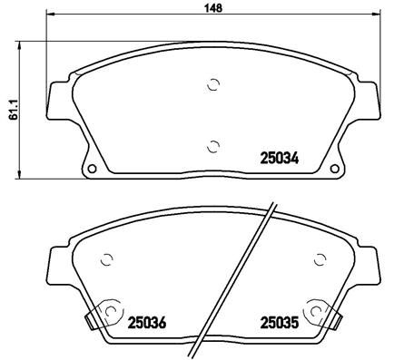 Zestaw klocków hamulcowych, hamulce tarczowe BREMBO P 59 077