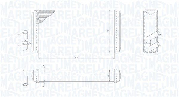 Wymiennik ciepła, ogrzewanie wnętrza MAGNETI MARELLI 350218403000