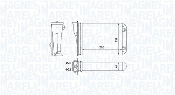Wymiennik ciepła, ogrzewanie wnętrza MAGNETI MARELLI 350218463000
