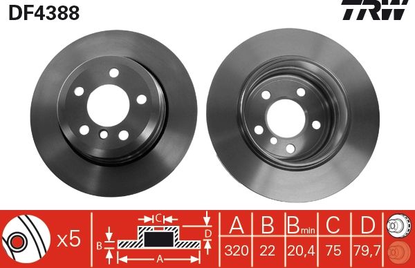 Tarcza hamulcowa TRW DF4388