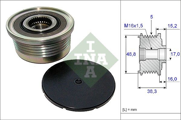 Alternator - sprzęgło jednokierunkowe INA 535 0048 10