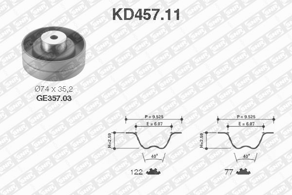 Zestaw paska rozrządu SNR KD457.11