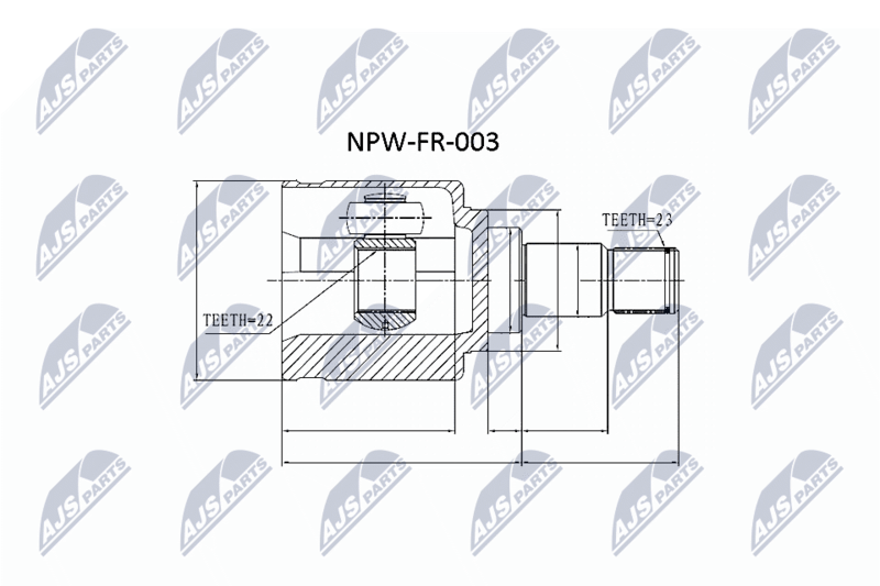 Zestaw przegubu, wał napędowy NTY NPW-FR-003