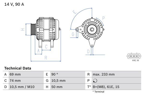 Alternator BOSCH 0986040390